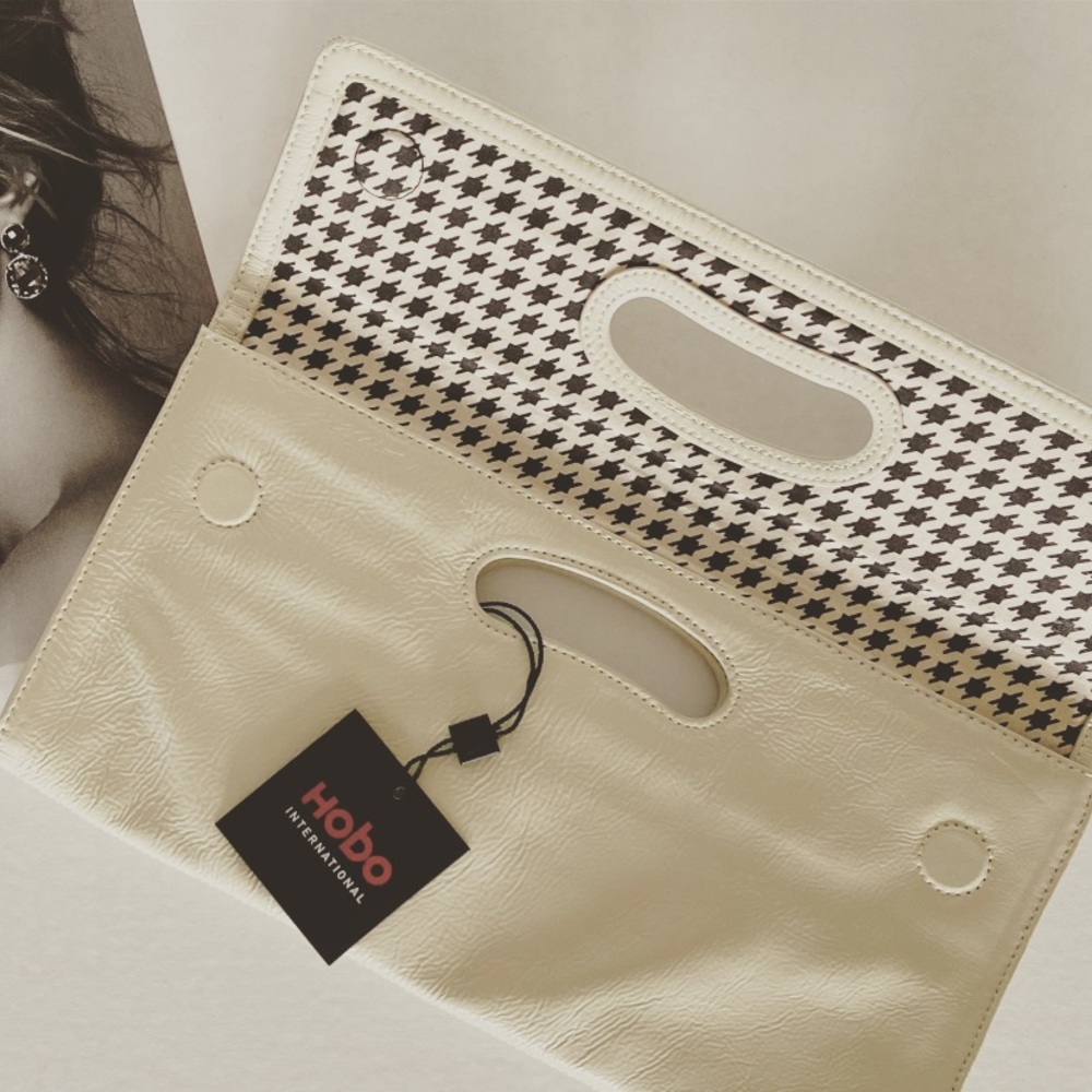 HOBO | Katrina Winter White Patent Leather Clutch